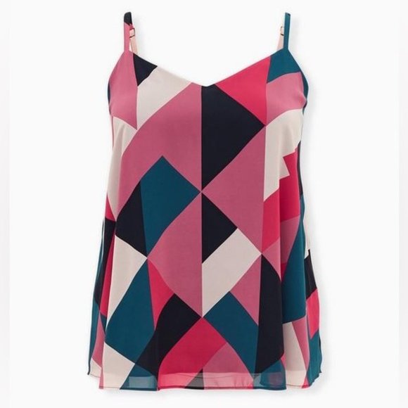 NWOT women’s Torrid Sophie Multi Colorblock Chiffon Swing Cami 1 1X 1XL 14 16 - Picture 12 of 13